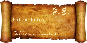 Haller Erina névjegykártya